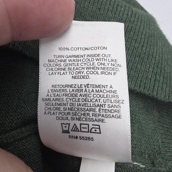 Express Sweater Mens 2XL Green Henley 100% Cotton Long Sleeve Pullover Knit - Picture 6 of 9